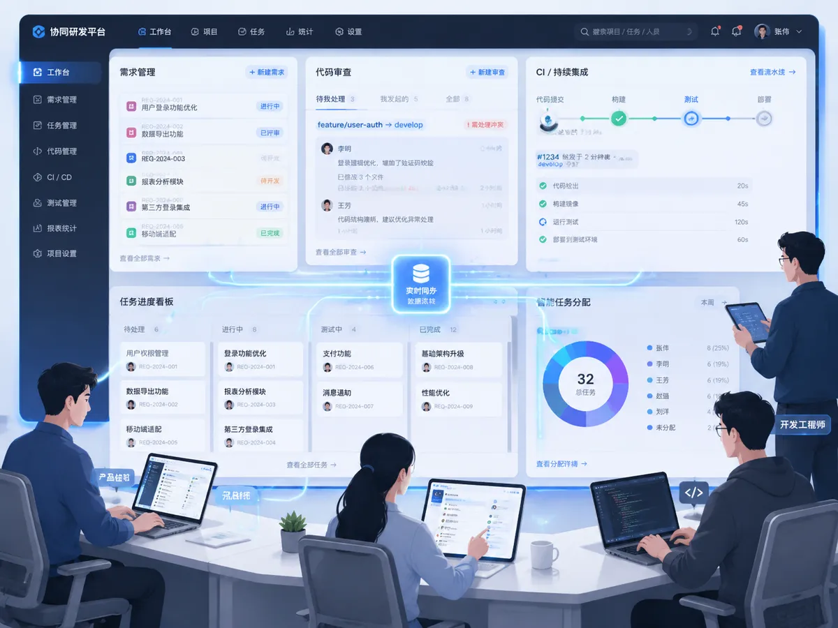 软件开发团队协作平台界面